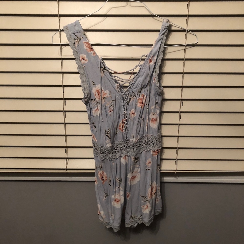 light blue floral romper